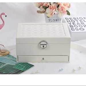 Jewelry Box ,Drawers ,Jewelry Organizer for Bracelets Earrings Rings Watch White